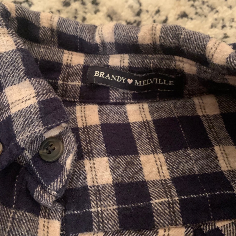 brandy melville blue/white flannel